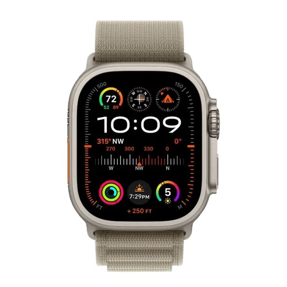 Смарт-годинник Apple Watch Ultra 2 GPS + Cellular 49mm Titanium Case with Olive Alpine Loop - Small (MREX3/MRFH3)
