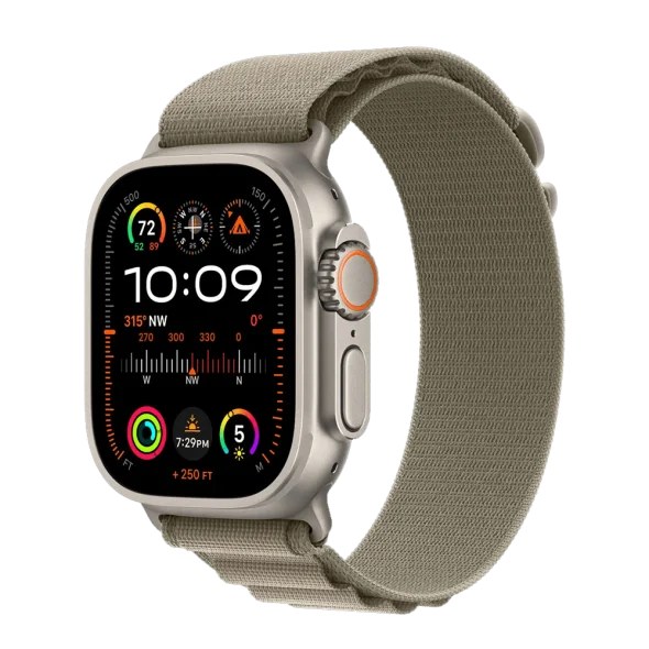 Смарт-годинник Apple Watch Ultra 2 GPS + Cellular 49mm Titanium Case with Olive Alpine Loop - Small (MREX3/MRFH3)