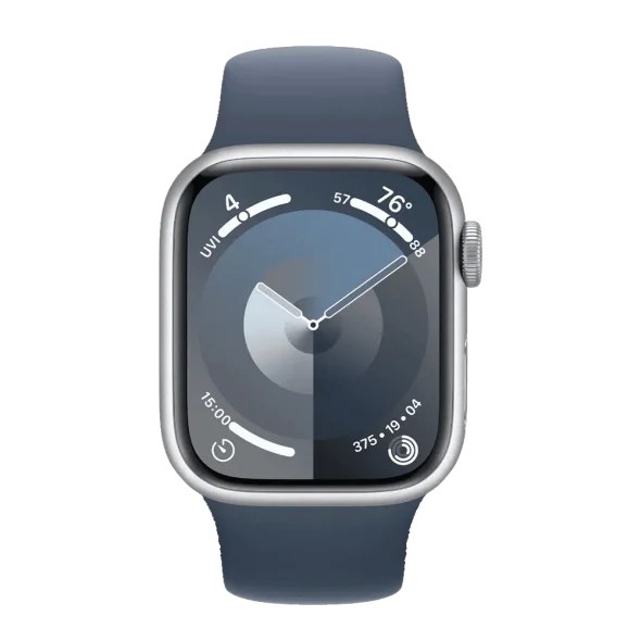 Смарт-годинник Apple Watch Series 9 GPS + Cellular 41mm Silver Alu. Case w. Storm Blue S.Band - S/M (MRHV3)