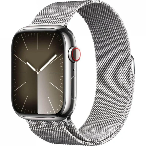 Смарт-годинник Apple Watch Series 9 GPS + Cellular 41mm Silver S. Steel Case w. Silver Milanese Loop (MRJ43)
