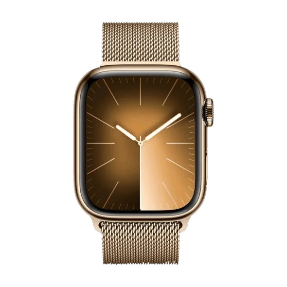 Смарт-годинник Apple Watch Series 9 GPS + Cellular 41mm Gold S. Steel Case w. Gold Milanese Loop (MRJ73)