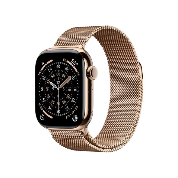 Смарт-годинник Apple Watch Series 11 GPS + Cellular 42mm Gold Tit. Case w. Gold Milanese Loop (MF8Y4)