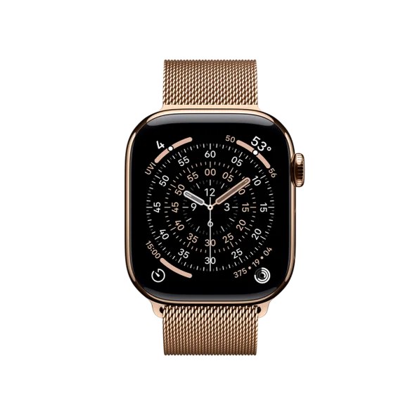 Смарт-годинник Apple Watch Series 11 GPS + Cellular 42mm Gold Tit. Case w. Gold Milanese Loop (MF8Y4)
