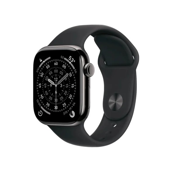 Смарт-годинник Apple Watch Series 11 GPS + Cellular 46mm Slate Tit. Case w. Black S. Band - M/L (MFD24)