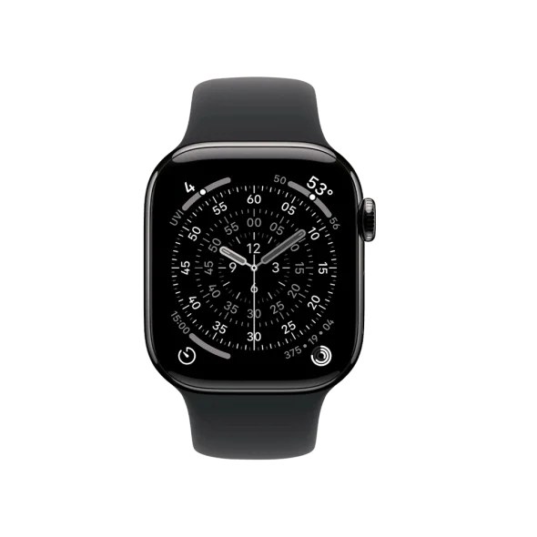 Смарт-годинник Apple Watch Series 11 GPS + Cellular 46mm Slate Tit. Case w. Black S. Band - M/L (MFD24)