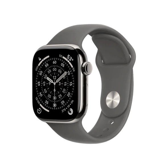 Смарт-годинник Apple Watch Series 11 GPS + Cellular 42mm Natural Tit. Case w. Stone Gray Sport Band - S/M (MF8M4)