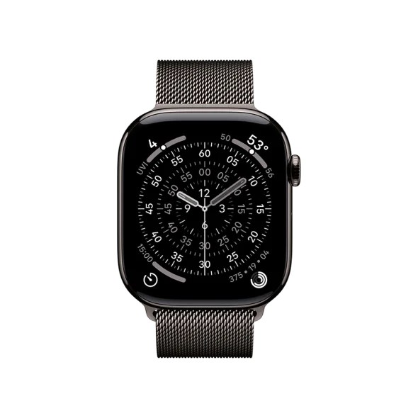 Смарт-годинник Apple Watch Series 11 GPS + Cellular 46mm Slate Tit. Case w. Slate Milanese Loop - S/M (MFD34)