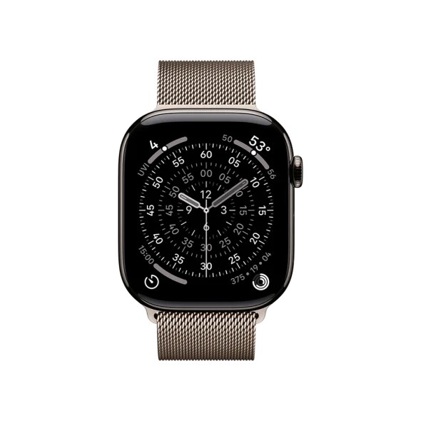 Смарт-годинник Apple Watch Series 11 GPS + Cellular 46mm Slate Tit. Case w. Natural Milanese Loop - S/M (MFC14+MGJ24)