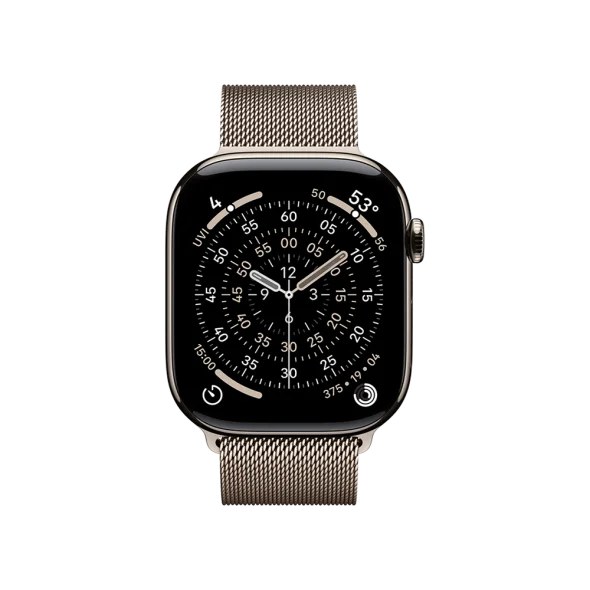 Смарт-годинник Apple Watch Series 11 GPS + Cellular 46mm Natural Tit. Case w. Natural Milanese Loop - S/M (MFCY4)