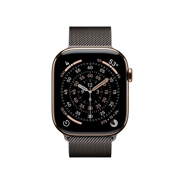 Смарт-годинник Apple Watch Series 11 GPS + Cellular 46mm Gold Tit. Case w. Slate Milanese Loop - M/L (MFC34+MGJ74)