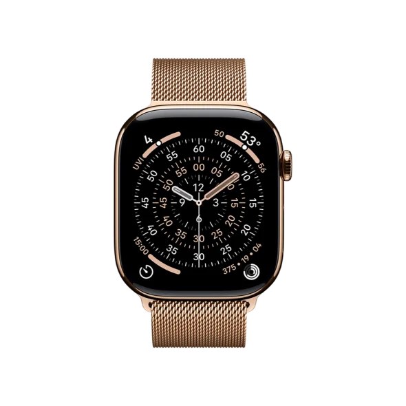 Смарт-годинник Apple Watch Series 11 GPS + Cellular 46mm Gold Tit. Case w. Gold Milanese Loop - M/L (MFD84)