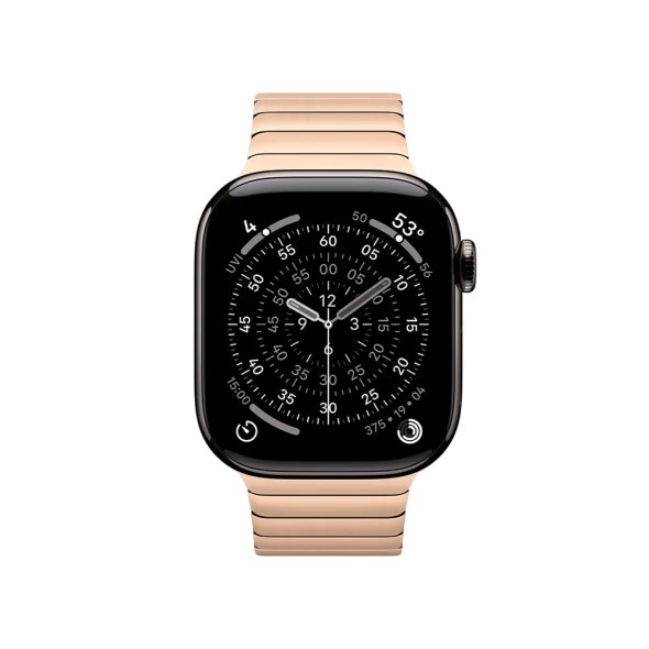 Смарт-годинник Apple Watch Series 11 GPS + Cellular 42mm Slate Tit. Case w. Gold Link Bracelet (MF9K4+MXMC3)