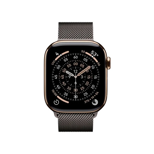 Смарт-годинник Apple Watch Series 11 GPS + Cellular 42mm Gold Tit. Case w. Slate Milanese Loop (MF9M4+MGJ14)