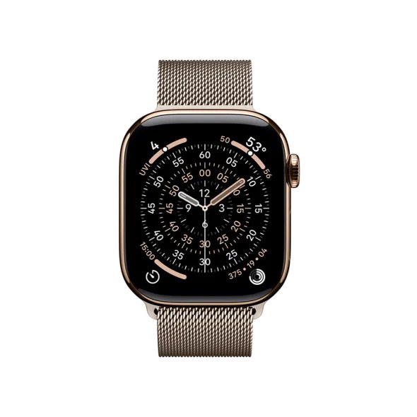 Смарт-годинник Apple Watch Series 11 GPS + Cellular 42mm Gold Tit. Case w. Natural Milanese Loop (MF9M4+MGHY4)