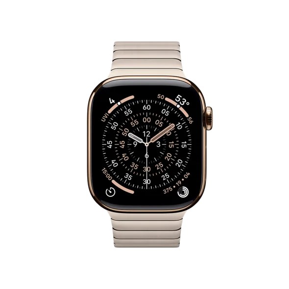 Смарт-годинник Apple Watch Series 11 GPS + Cellular 42mm Gold Tit. Case w. Natural Link Bracelet (MF9M4+MXMA3)