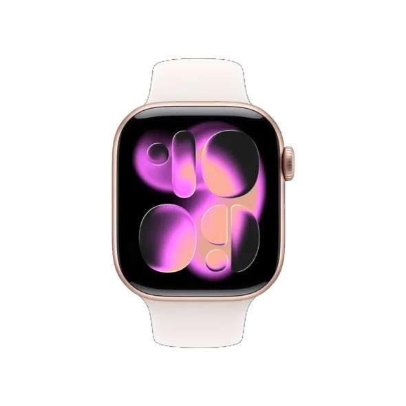 Смарт-годинник Apple Watch Series 11 GPS 46mm Rose Gold Alu. Case w. Light Blush S. Band - S/M (MEV64)