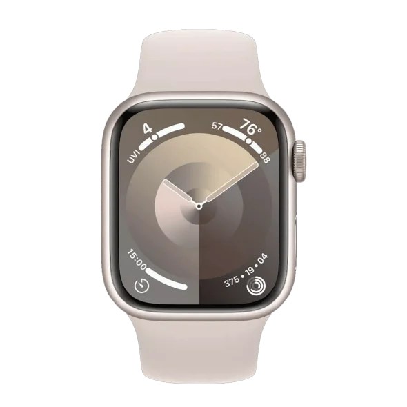 Смарт-годинник Apple Watch Series 9 GPS 45mm Starlight Aluminum Case w. Starlight Sport Band - S/M (MR963)