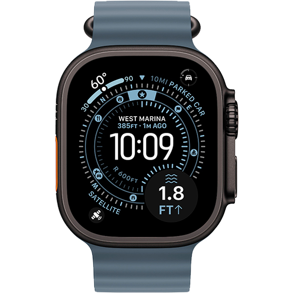 Смарт-годинник Apple Watch Ultra 3 Black Titanium Case with Anchor Blue Ocean Band (MF254+MGCJ4)