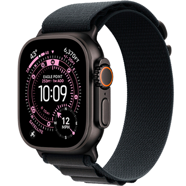 Смарт-годинник Apple Watch Ultra 3 Black Titanium Case with Black Alpine Loop Small (MF0Q4)