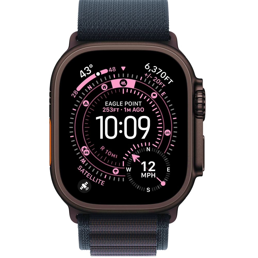 Смарт-годинник Apple Watch Ultra 3 Black Titanium Case with Black Alpine Loop Large (MF0X4)