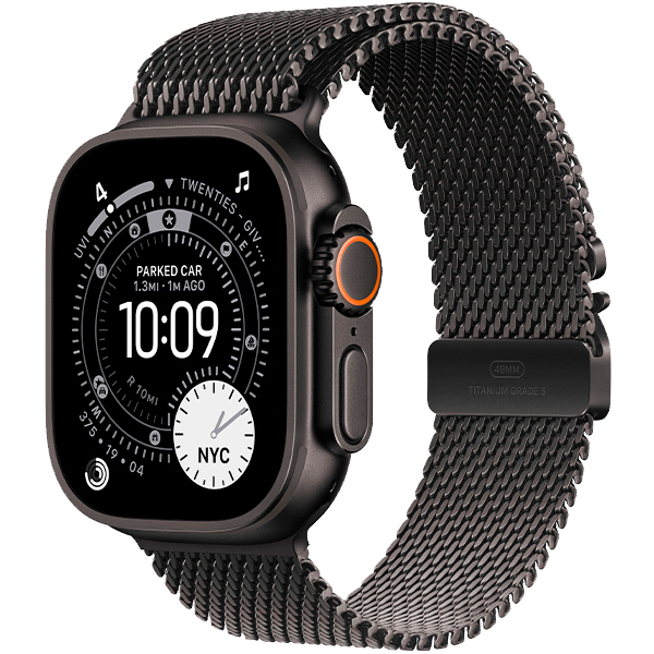 Смарт-годинник Apple Watch Ultra 3 Black Titanium Case with Black Titanium Milanese Loop Large (MF1T4)