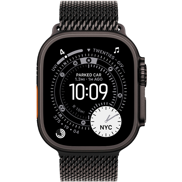 Смарт-годинник Apple Watch Ultra 3 Black Titanium Case with Black Titanium Milanese Loop Large (MF1T4)