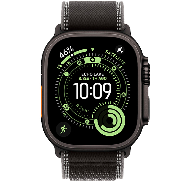Смарт-годинник Apple Watch Ultra 3 Black Titanium Case with Black/Charcoal Trail Loop M/L (MF1H4)