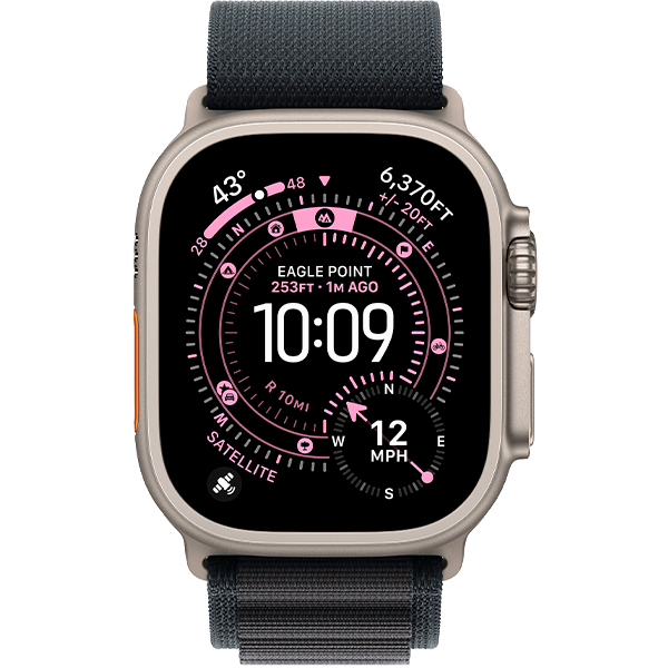 Смарт-годинник Apple Watch Ultra 3 Natural Titanium Case with Black Alpine Loop Small (MF1V4/MFTE4)