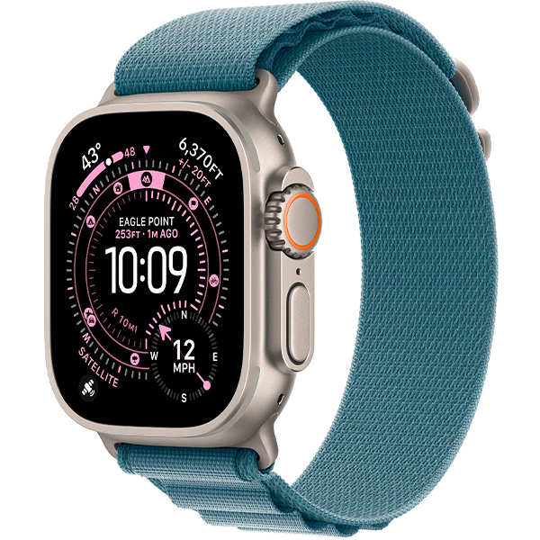 Смарт-годинник Apple Watch Ultra 3 Natural Titanium Case with Light Blue Alpine Loop Large (MEWP4)