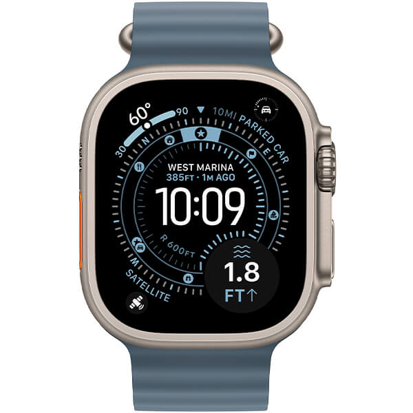 Смарт-годинник Apple Watch Ultra 3 Natural Titanium Case with Anchor Blue Ocean Band (MEWH4)
