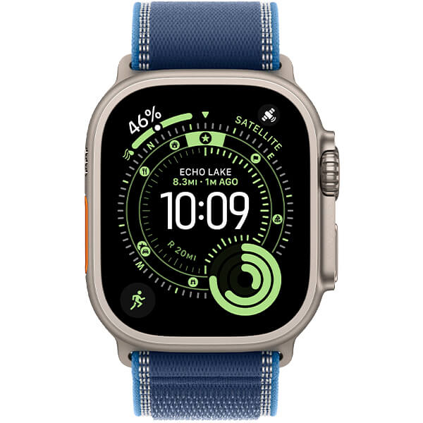 Смарт-годинник Apple Watch Ultra 3 Natural Titanium Case with Blue/Bright Blue Trail Loop M/L (MEWU4)