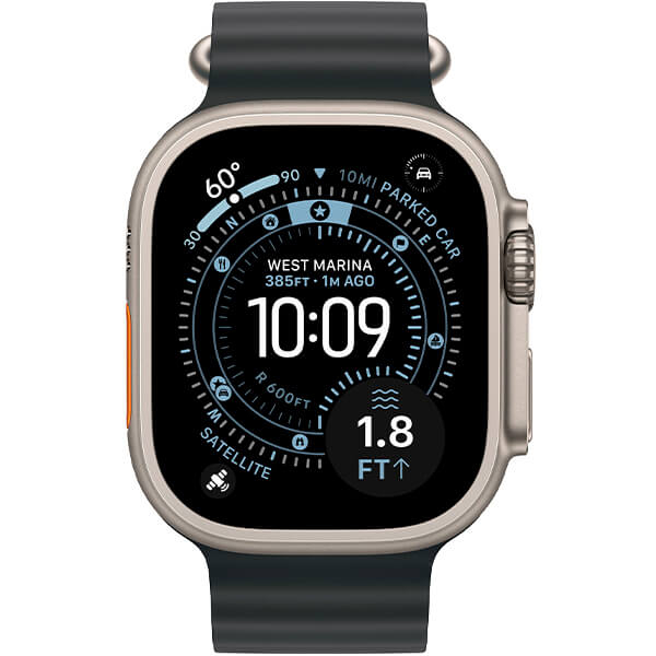 Смарт-годинник Apple Watch Ultra 3 Natural Titanium Case with Black Ocean Band (MF1V4+MXTL3)