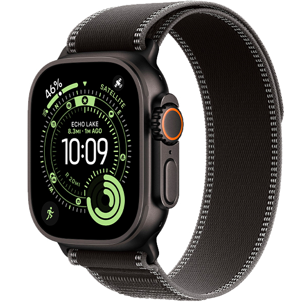 Смарт-годинник Apple Watch Ultra 3 Black Titanium Case with Black/Charcoal Trail Loop S/M (MF1D4)