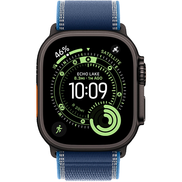 Смарт-годинник Apple Watch Ultra 3 Black Titanium Case with Blue/Bright Blue Trail Loop S/M (MF254+MG9Q4)
