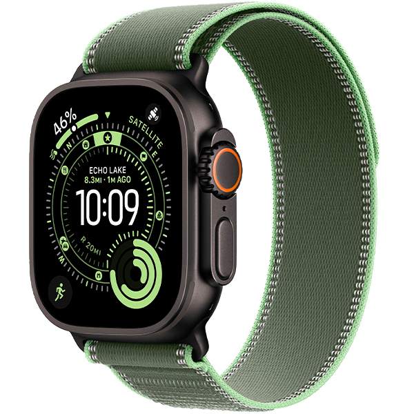 Смарт-годинник Apple Watch Ultra 3 Black Titanium Case with Green/Neon Trail Loop M/L (MF254+MG9P4)