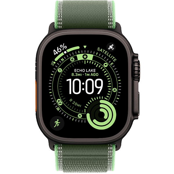 Смарт-годинник Apple Watch Ultra 3 Black Titanium Case with Green/Neon Trail Loop M/L (MF254+MG9P4)
