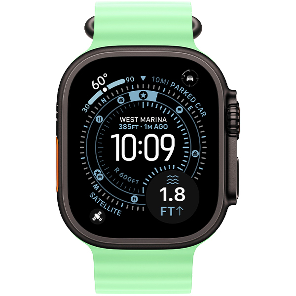 Смарт-годинник Apple Watch Ultra 3 Black Titanium Case with Neon Green Ocean Band (MF254+MGCL4)