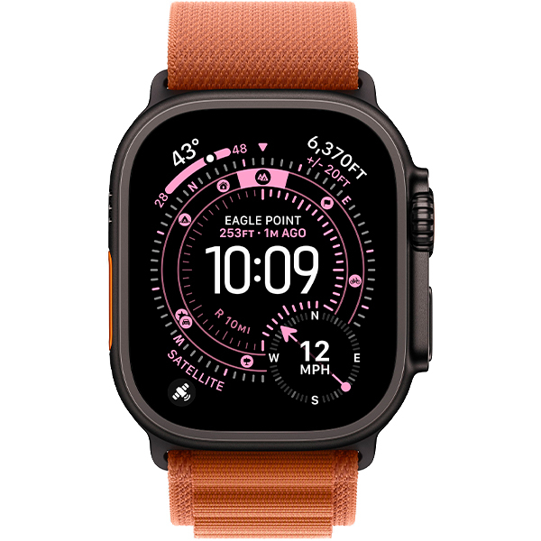 Смарт-годинник Apple Watch Ultra 3 Black Titanium Case with Terra Cotta Alpine Loop Large (MF254/MG9F4)