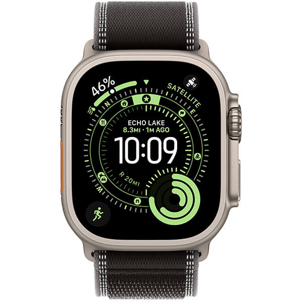 Смарт-годинник Apple Watch Ultra 3 Natural Titanium Case with Black/Charcoal Trail Loop S/M (MF1V4+MFT84)