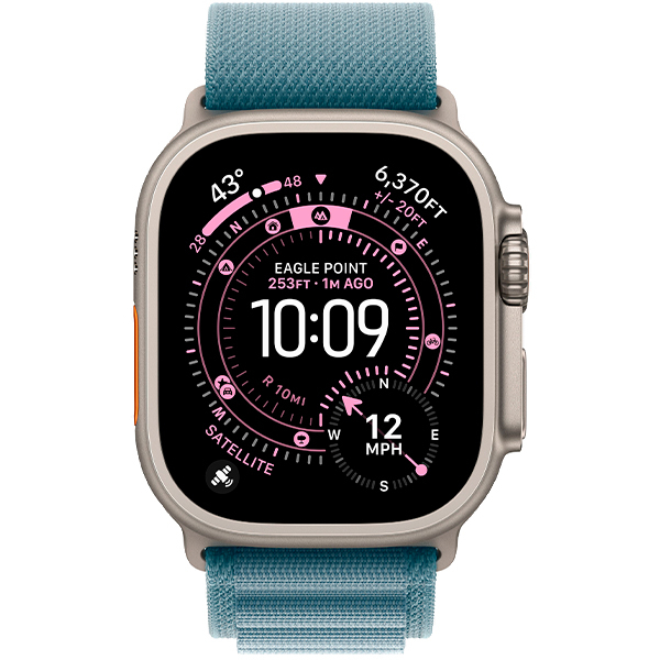Смарт-годинник Apple Watch Ultra 3 Natural Titanium Case with Light Blue Alpine Loop Medium (MEWM4)