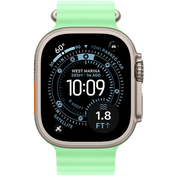 Смарт-годинник Apple Watch Ultra 3 Natural Titanium Case with Neon Green Ocean Band (MF1V4+MGCF4)