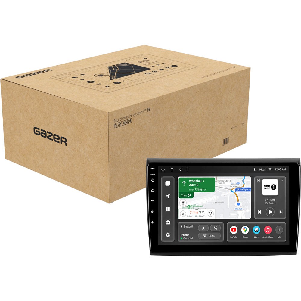Автомагнітола GAZER T6009-198 PRO MAX для Fiat Bravo 2 (198) 2007-2014 (38762)