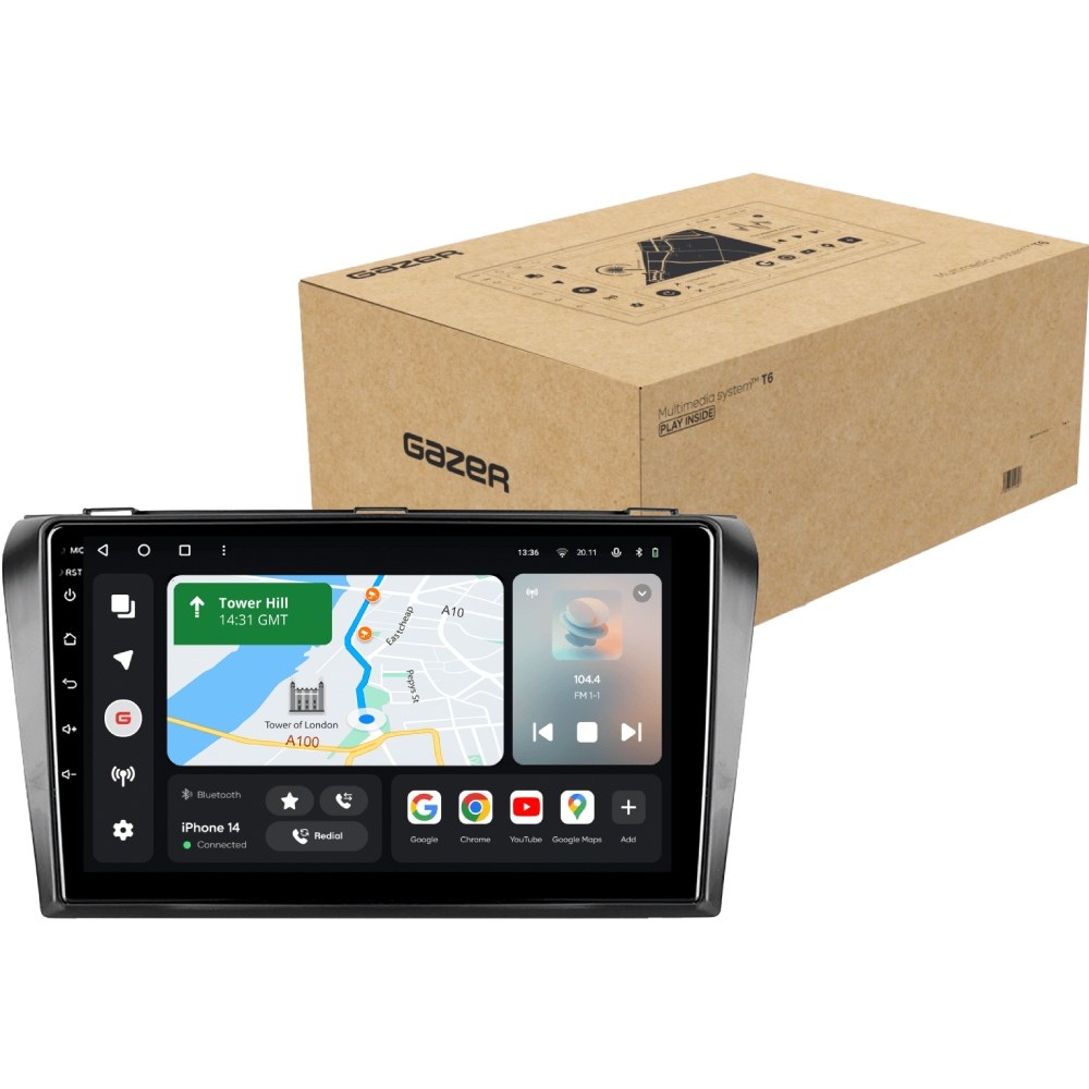 Автомагнітола GAZER T6009-BK PRO для Mazda 3 1 BK 2003-2009 (79310)