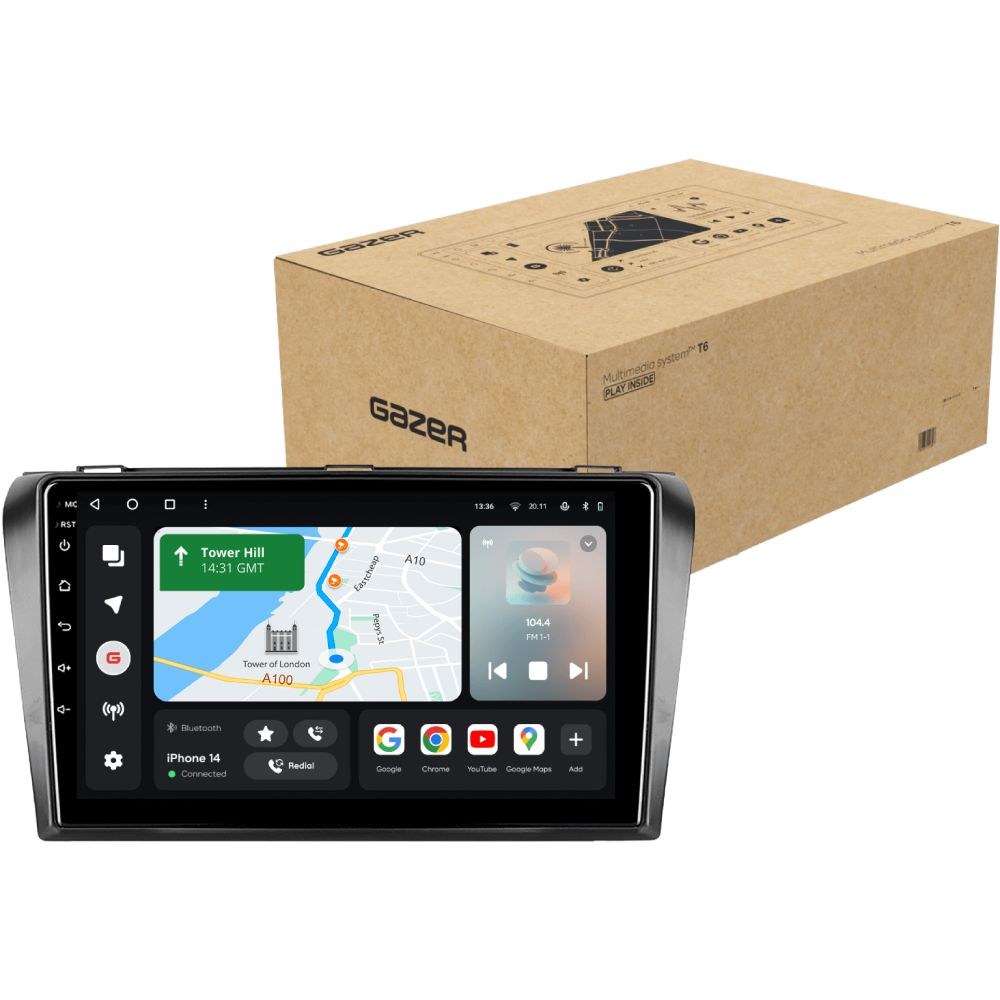 Автомагнітола GAZER T6009-BK PRO MAX для Mazda 3 1 2003-2009 (41555)