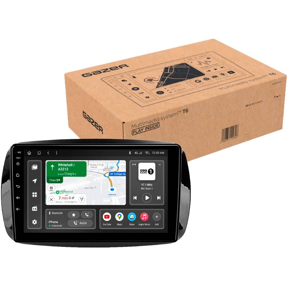 Автомагнітола GAZER T6009-W453 PRO MAX для Smart Fortwo 3 (C453 A453 W453) 2014-2020 (44686)