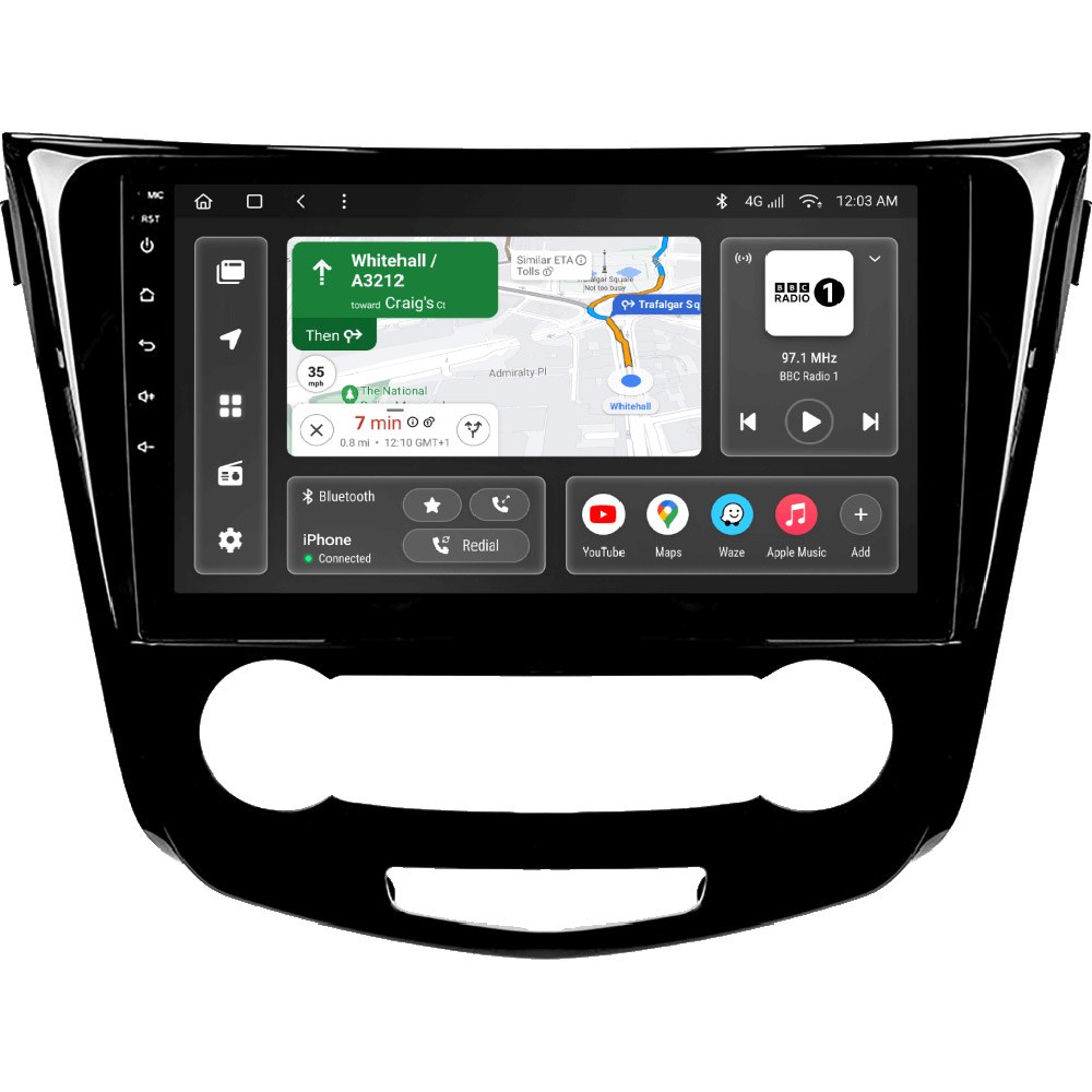 Автомагнітола GAZER T6010-T32/L PRO для Nissan X-Trail 3, Qashqai 2 (Manual air conditioning)