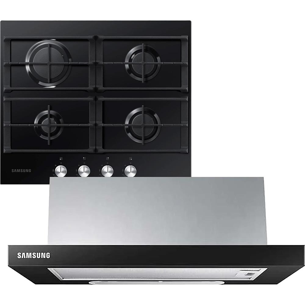 Комплект SAMSUNG газова варильна поверхня NA64H3000AK/WT+ витяжка NK24M1030IB/UR