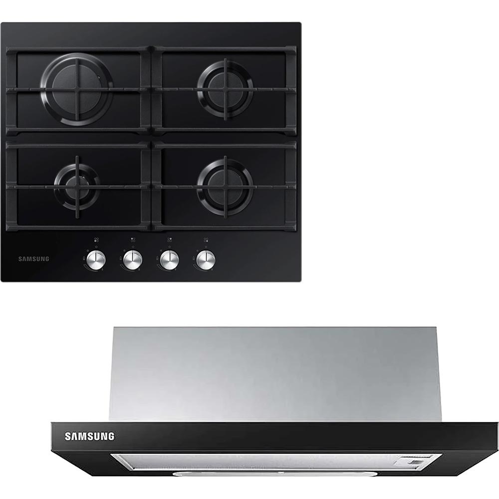 Комплект SAMSUNG газова варильна поверхня NA64H3000AK/WT+ витяжка NK24M1030IB/UR