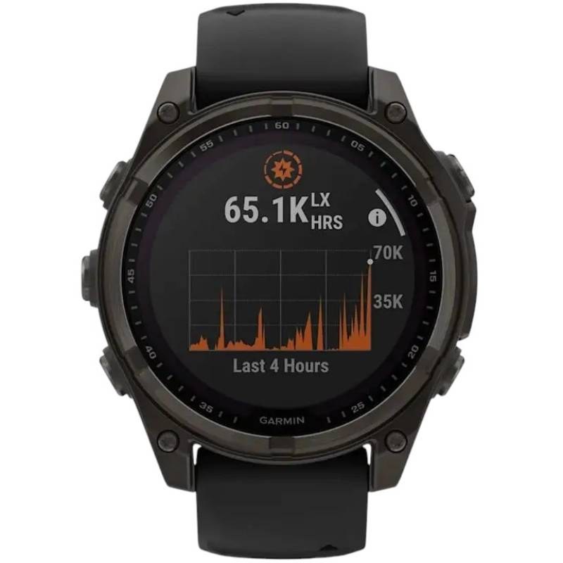 Смарт-годинник GARMIN Fenix 8 Solar 47mm Sapphire Carbon Grey DLC Titanium (010-02906-11)