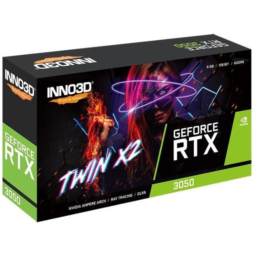 Відеокарта INNO3D GEFORCE RTX 3050 TWIN N X2 V2 6GB 96192 bit 1470/14000MHz (N30502-06D6-1880VA60)